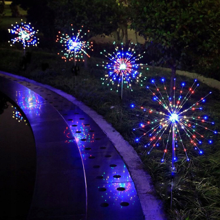 Vonkajšie Vianočné osvetlenie - 4 ks. Solárne solárne žiarovky 200 LED púpavú púpavu