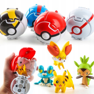 4 kusy POKEMONOVÁ POSTAVKA POKEBALOVÁ HRAČKA + POSTAVKA