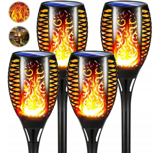 Zabudovaná solárna lampa Forever Speed, čierna, 78 cm, 4 ks.