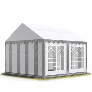 Párty stan 4x4m, PVC 700, sivobiely
