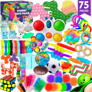 75 zmyslových hračiek v balíčku Fidget Kids Pack na párty