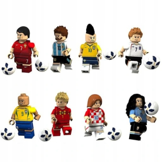 Bábika New Born Baby - 8 kusov futbalová hviezda Messi Beckham Figurine