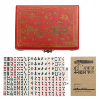 Prenosný herný set Emulitivt Mahjong Čínsky herný set hračiek Mahjong na domáce cestovanie