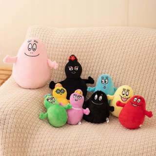 9ks Kreslené plyšové hračky Barbapapa Mäkké vypchaté bábiky pre