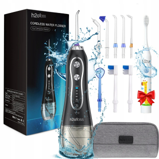 BEZDRÔTOVÁ DENTÁLNA IRIGACIA ZUBOV 300ml + CESTOVNÉ POUZDRO + 8 DÝZ