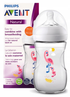 Avent fľaša zdobená 260 ml prírodné 2.0 plameň