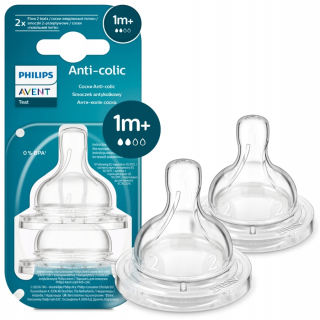 Cumlík na fľašu - Avent Anti -Colic Stric SCY762/02 1M+ 2 ks