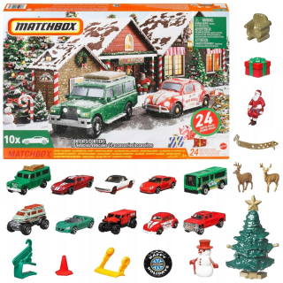 MATCHBOX adventný kalendár pre chlapca a dieťa 10 AUT + príslušenstvo Mat