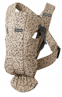 BABYBJORN MINI Woven – nosítko, béžová/tmavosivá