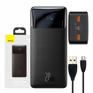 Baseus Powerbank 30000 mAh čierna + SADA NÁLEPEK BASEUS