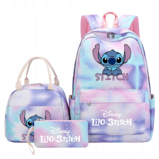 SADA ŠKOLSKÝCH BATOH PUZDRO TAŠKA Stitch 3 ks