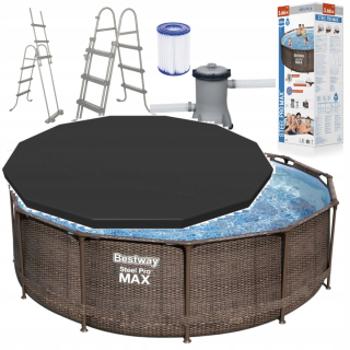 Bestway Steel Pro Max bazén s kruhovým rámom 366 x 100 cm + zastrešenie Bestway 366 x 366 cm