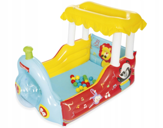 Bestway Fisher-Price nafukovací vláčik s loptičkami 132x94x89