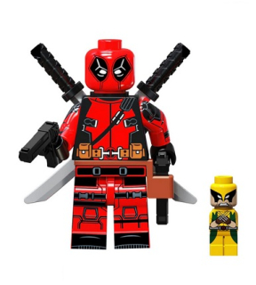 DEADPOOL FIGURE BLOCKS a MINI WOLVERINE AVENGERS
