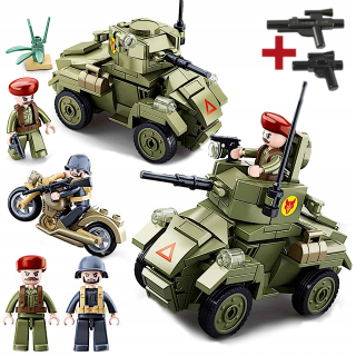 BLOCKS Staghound T17E1 AMERICKÝ PRIESKUMNÝ TANK +2 figúrky +LEGO ZBRAŇ