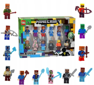 MINECRAFT FÓRKY 12 ks DOPLNKY SADA BLOKOV