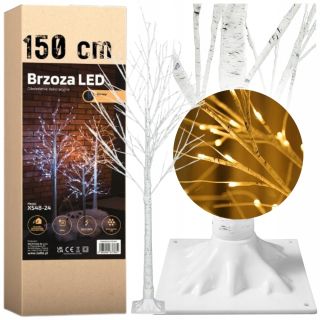 BREZA LED DEKORÁCIA VIANOČNÉHO STROMČEKA VIANOČNÁ 150 CM TEPLÁ LED