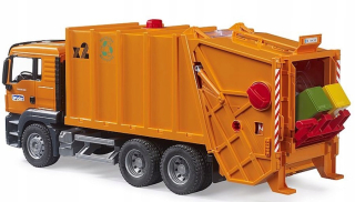Nákladné auto pre deti - BRUDER MAN TGS smetiarske auto 2 KOŠE 03760 - 63,5 cm