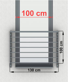 Zábradlie na schody - Francúzske externé zábradlie SB-13/2 pre okno 100 cm