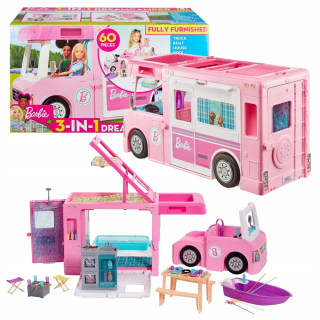 Kempingové auto Barbie Camper 3v1 GHL93