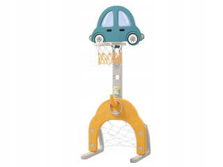 Basketbalový kôš, žltý, 4v1, 53 x 47 x 105-165 cm