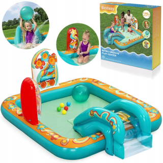 Bestway Nafukovacie ihrisko RETRO Slide + postrekovač + lopty 53164
