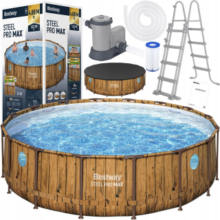 Bestway rámová bazénová doska vzor 488x122cm kryt rebríka pumpy 56725