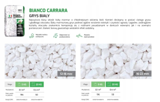 Biela GRYS CARRARA (8-16) 196 ks x 5 kg PALETA 980 KG