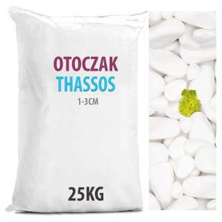 Štrk, kamene do záhrady - Biele záhradné kamene 25 kg