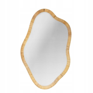Bloomingville ASHLIE Nástenné zrkadlo v ratanovom ráme 80 cm