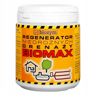 Biozym BIOMAX regenerátor drenáže Odmasťovač 800g ČISTIČ ODVODNENIA POTRUBÍ