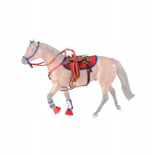 Breyer Traditional 2051 - Westernová sada sedla, červená a modrá