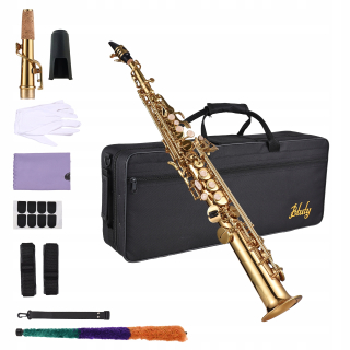 Straight beats soprán saxofón mosadz saxofón Bb B zlatý