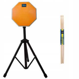 Podložka na bicie so stojanom, oranžová 20 cm, paličky, paličky
