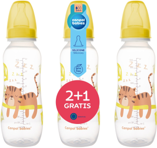 Kojenecké fľaša - Canpol sada fliaš pre mlieko úzke 330 ml 12m+