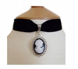 DÁMSKY VINTAGE VINTAGE BLACK HALLOWEEN CHOKER S 388
