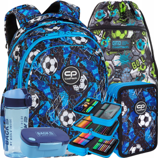 Školské tašky - Coolpack Backpack School Set ceruzka Case Bag Football