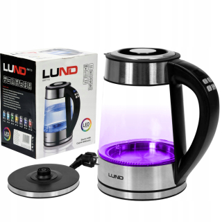 Rychlovarná kanvica - LED sklenka kanvica 1,7 l Reg temp Lund