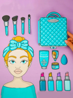 Cartoon Makeup Kit Quiet Book Girl Dress Up Sticker Books Material Pac