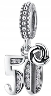Prívesok Charms k 50. narodeninám 50 kusov, striebro 925