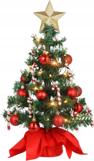 Vianočný stromček - Vianočný stromček 50 cm LED + dekorácie