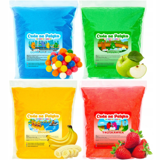 Stroj na cukrovú vatu - Farebný ochutený cukor na vatu 4 x 1kg MIX CHUTÍ