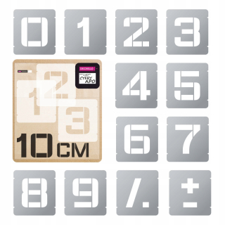 Šablóna maľovanie stenu - Čísla APO - od 0 do 9 (18 veľkostí) 10 cm
