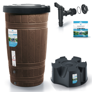 Nádrž na dažďovú vodu Prosperplast Woodcan hnedá 265 l + 2 ďalšie produkty