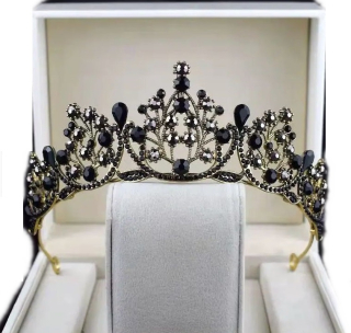 DIADEM BLACK VINTAGE WINTAGE ŠPERK DO VLASOV ZLATÝ 1913
