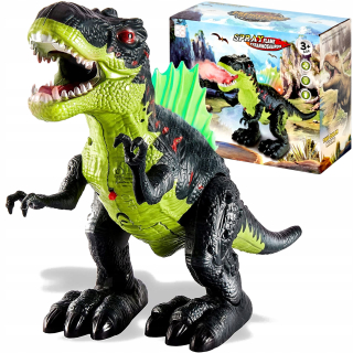 Dinosaurus Dexxer so svietiacim chrbtom, zelená