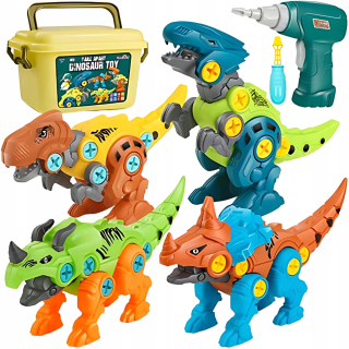 MONTÁŽNA SADA DINOSAUROV PRE DETI S NÁRADIE NA NÁDOBNÉ DINOSAURY