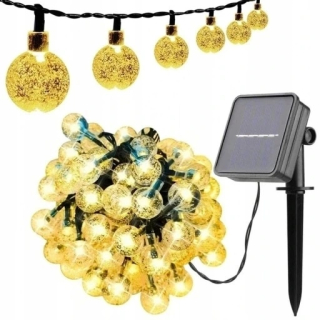 ZÁHRADNÉ SOLÁRNE LAMPY GARLAND 50 LED GULIČEK 9 M