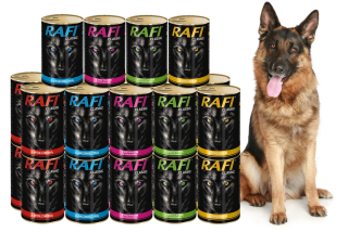 Konzervy mokré krmivo pre psa - Noteć Valley Rafi Classic Karma Mix 24x1240g