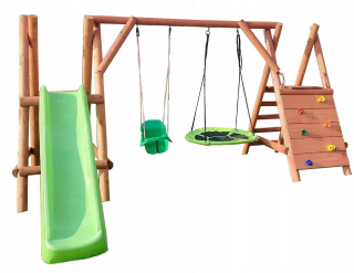 DREVENÉ IHRISKO DO ZÁHRADY HAPPY Ihrisko HNIEZDO VEDROVÁ ŠMÝKAČKA 3 METRE!